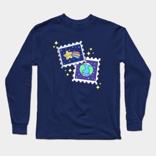 Kawaii Space Stamps Long Sleeve T-Shirt